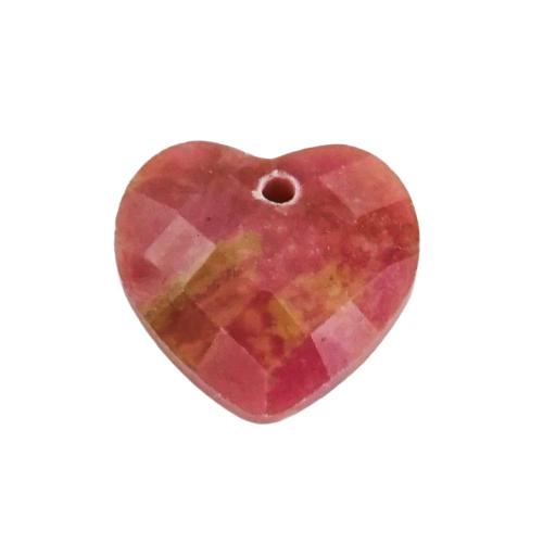 Gemstone Pendants Jewelry, Natural Stone, Heart, DIY & different materials for choice, more colors for choice, 11x11mm, Sold By PC