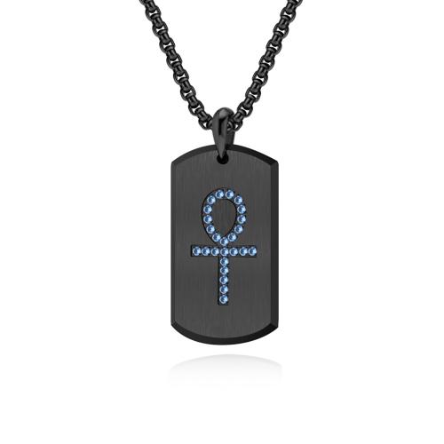 Stainless Steel Jewelry Necklace, 304 Stainless Steel, Vacuum Ion Plating, fashion jewelry & different styles for choice & for man & with rhinestone, more colors for choice, Sold By PC