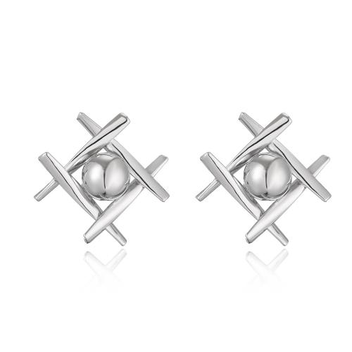 Brass Stud Earring, plated, fashion jewelry, more colors for choice, nickel, lead & cadmium free, 27x27mm, Sold By Pair