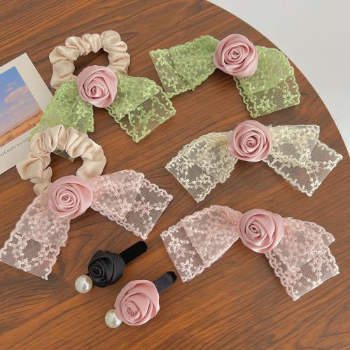 Mixed Hair Accessories, Cloth, with Lace, Flower, handmade, different styles for choice & for woman, more colors for choice, Sold By PC