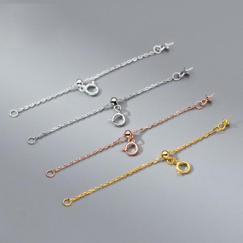 925 Sterling Silver Extender Chain DIY 60mm Sold By PC