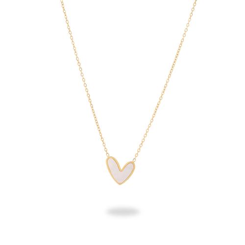 Nerezová ocel šperky náhrdelník, 304 Stainless Steel, s Seedbead & White Shell & Pryskyřice, různé styly pro výběr & pro ženy, zlatý, Prodáno By PC