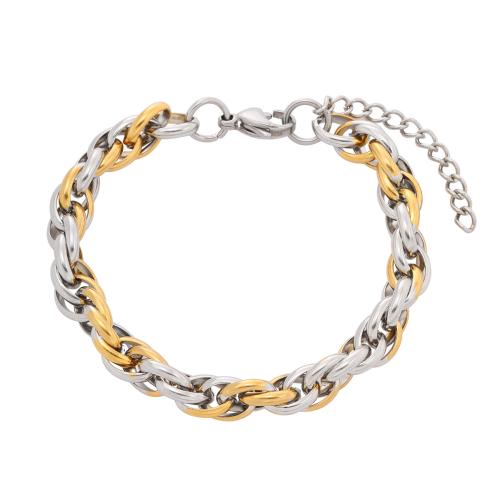 Stainless Steel Jewelry Bracelet, 304 Stainless Steel, with 4CM extender chain, plated, for woman, more colors for choice, Length:Approx 16 cm, Sold By PC