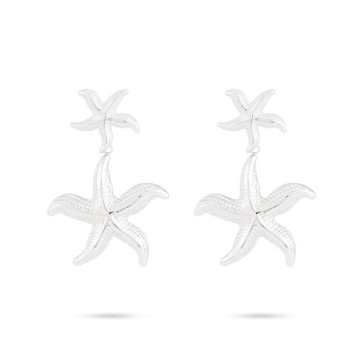 Edelstahl Ohrringe, 304 Edelstahl, Seestern, plattiert, für Frau, keine, verkauft von Paar