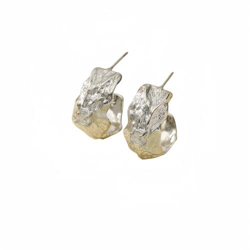 Stainless Steel Stud Earrings 304 Stainless Steel plated for woman & with rhinestone Sold By Pair