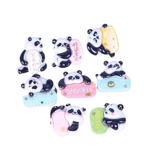 Resin Key Lås Setting, Panda, du kan DIY & forskellige stilarter for valg & emalje, 25x25mm, Solgt af PC
