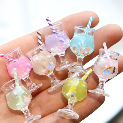 Resin Pendant, Cup, DIY & luminated, more colors for choice, 15x28mm, Sold By PC