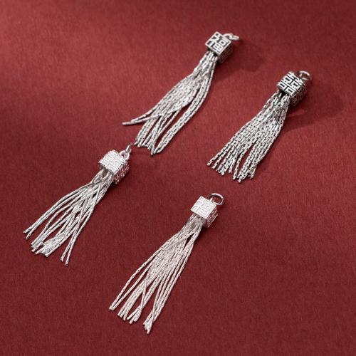 925 Sterling Silver Pendant, Tassel, DIY & different styles for choice, Sold By PC