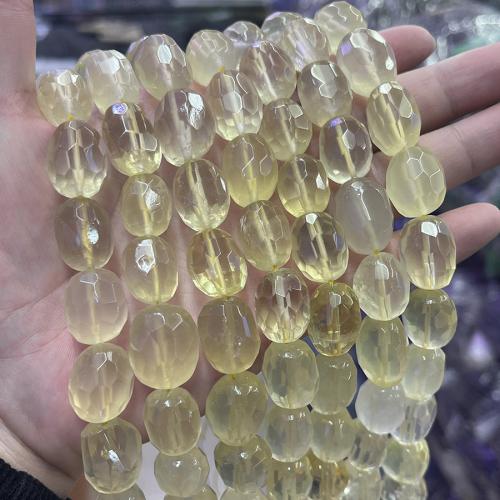 Natural Quartz Jewelry Beads, Lemon Quartz, Nuggets, fashion jewelry & DIY & faceted, yellow, 12x15mm, Sold Per Approx 38 cm Strand