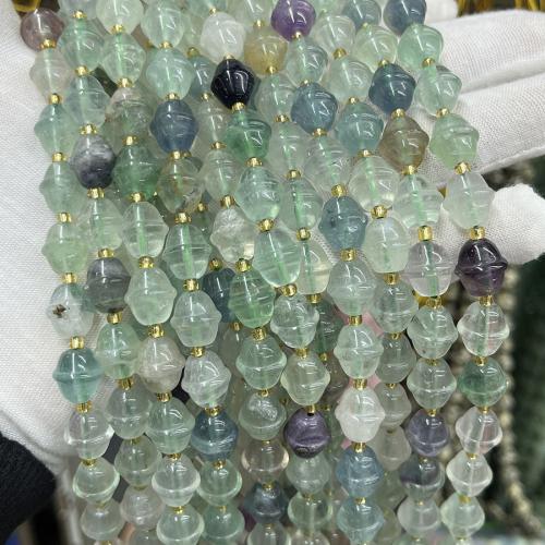 Fluoritni perle, šarene Fluorit, Trg, modni nakit & možete DIY, miješana boja, 10x11mm, Prodano Per Približno 38 cm Strand