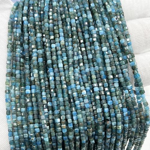 Gemstone Jewelry Beads Apatites Square fashion jewelry & DIY & faceted mixed colors 2.50mm Sold Per Approx 38 cm Strand