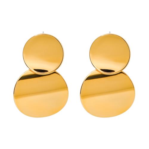 Stainless Steel Stud Earrings 304 Stainless Steel 18K gold plated fashion jewelry & for woman golden 38.40mm Sold By Pair