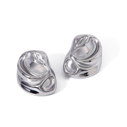 Stainless Steel Stud Earrings, 304 Stainless Steel, fashion jewelry & for woman, 32.50x22mm, Sold By Pair