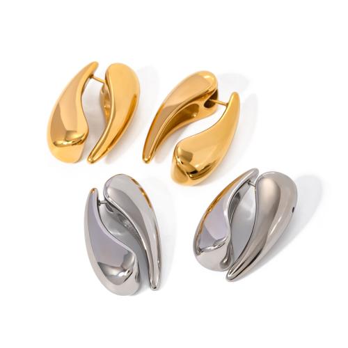 Stainless Steel Stud Earrings 304 Stainless Steel Vacuum Ion Plating fashion jewelry & for woman Sold By Pair