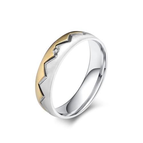 Палец кольцо из нержавеющей стали, Нержавеющая сталь 304, с кубический цирконий, ювелирные изделия моды & разный размер для выбора & Мужский, Много цветов для выбора, продается PC