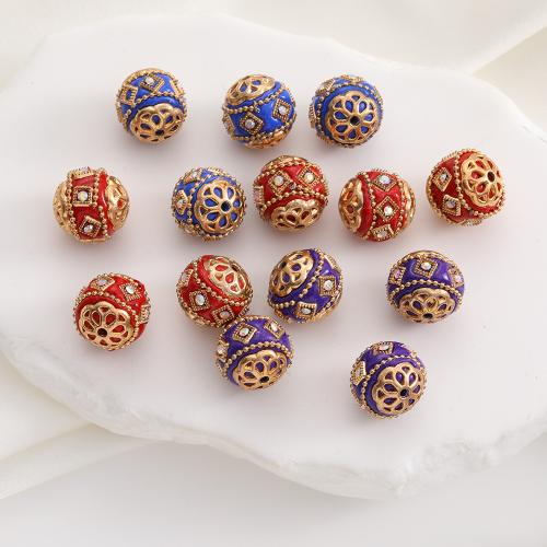 Tibetan Style Jewelry Beads, with Polymer Clay, gold color plated, DIY, more colors for choice, nickel, lead & cadmium free, 16mm, 50PCs/Bag, Sold By Bag