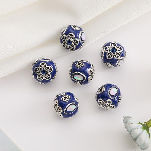 Tibetan Style Jewelry Beads, silver color plated, DIY & enamel, more colors for choice, nickel, lead & cadmium free, 16mm, 50PCs/Bag, Sold By Bag