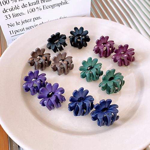 Hair Claw Clips, Acrylic, Flower, fashion jewelry & with rhinestone, more colors for choice, 27x30mm, Sold By PC