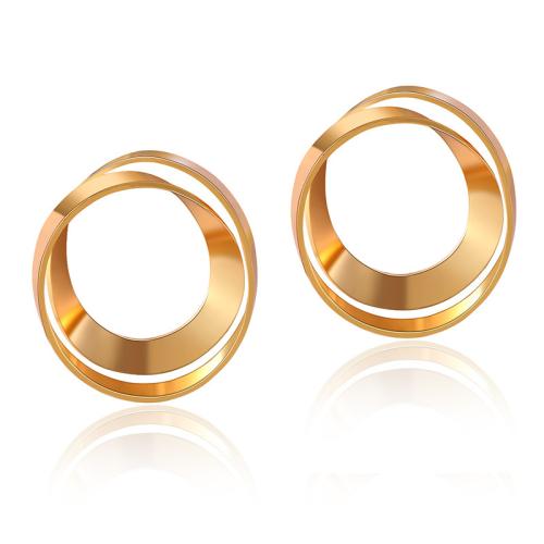Brass Stud Earring plated fashion jewelry golden nickel lead & cadmium free Sold By Pair
