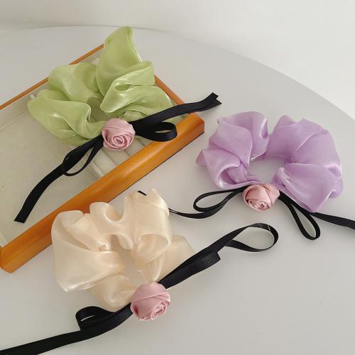 Ponytail Holder, Gauze, Rose, handmade, for woman, more colors for choice, Sold By PC