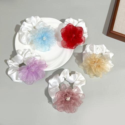 Hair Scrunchies Organza Flower handmade for woman Sold By PC