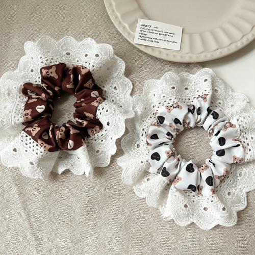 Hair Scrunchies Cloth with Lace handmade for woman Sold By PC