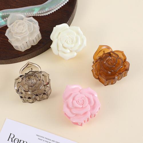 Hair Claw Clips, Plastic, Flower, stoving varnish, for woman, more colors for choice, 60x30mm, Sold By PC