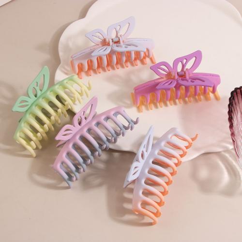 Hair Claw Clips, Plastic, Butterfly, stoving varnish, gradient color & for woman, more colors for choice, 110x50mm, Sold By PC