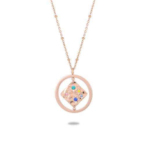 Nerezová ocel šperky náhrdelník, 304 Stainless Steel, pro ženy & s drahokamu, více barev na výběr, Délka Cca 41-50 cm, Prodáno By PC