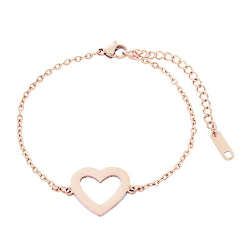Stainless Steel Jewelry Bracelet, 304 Stainless Steel, Heart, plated, for woman, more colors for choice, Sold By PC