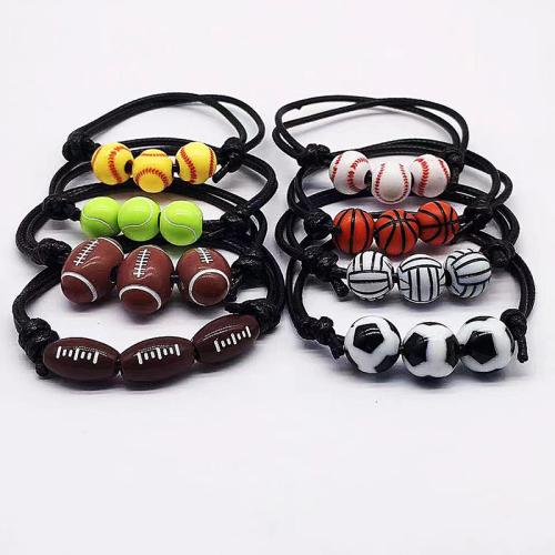 Fashion Create Wax Cord Bracelets, Acrylic, with Wax Cord, handmade, Unisex & different styles for choice, more colors for choice, Length:16 cm, Sold By PC