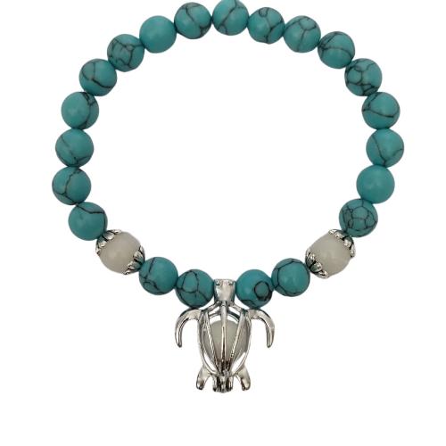 Gemstone Bracelet with Zinc Alloy Turtle & Unisex & luminated Inner Approx 55mm Sold By PC