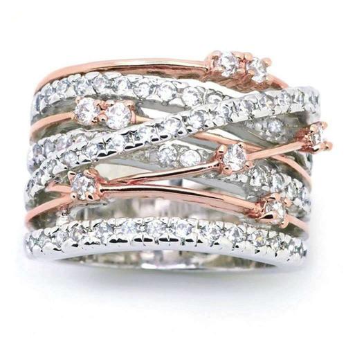 Zinc Alloy Finger Ring plated Unisex & micro pave cubic zirconia US Ring Sold By PC