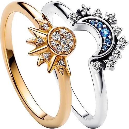 Zinc Alloy Couple Ring plated & for couple & with rhinestone US Ring Sold By Set