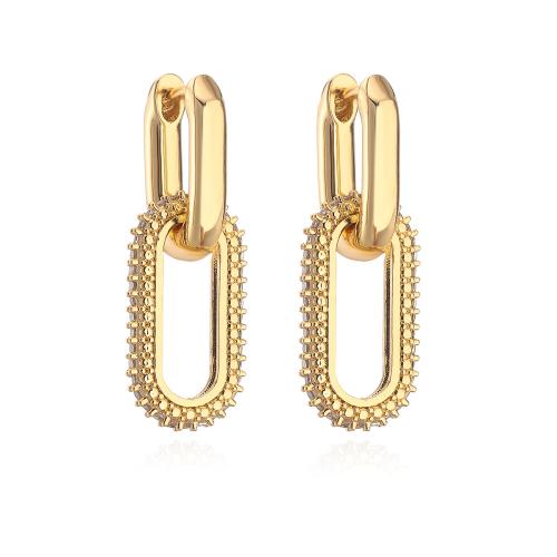 Zinc Alloy Drop Earring Geometrical Pattern plated for woman & with rhinestone & hollow Sold By Pair