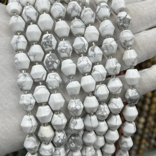 Turkusowe koraliki, Magnezyt, Kwadrat, biżuteria moda & DIY, biały, 10x11mm, sprzedawane na około 38 cm Strand
