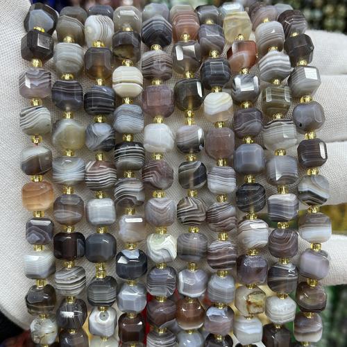 Natürliche Botswana Achat Perlen, Quadrat, Modeschmuck & DIY & facettierte, gemischte Farben, 8mm, verkauft per ca. 38 cm Strang