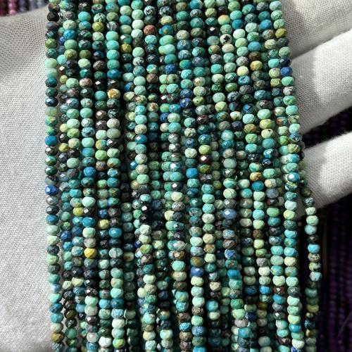 Turkis perler, Naturlig Turkis, Abacus, mode smykker & du kan DIY & facetteret, blandede farver, 2x3mm, Solgt Per Ca. 38 cm Strand