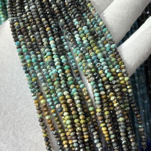 Turquoise Beads, Natural Turquoise, Abacus, fashion jewelry & DIY & faceted, mixed colors, 2x3mm, Sold Per Approx 38 cm Strand