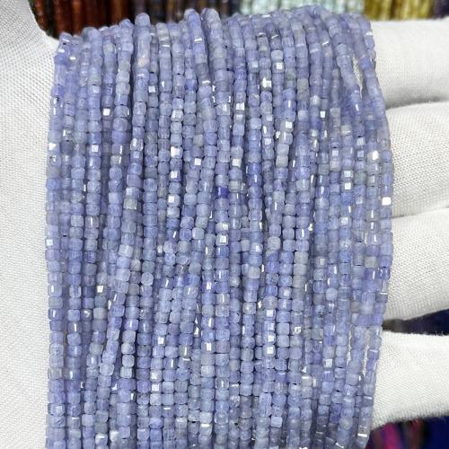 Grânulos de gemstone jóias, Tanzanite, Quadrado, joias de moda & DIY & facetada, azul arroxeado, 2.50mm, vendido para Aprox 38 cm Strand