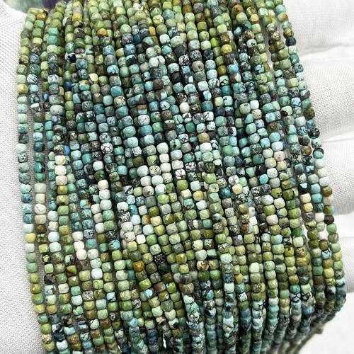 Turquoise Beads, Natural Turquoise, Square, fashion jewelry & DIY & faceted, mixed colors, 2.50mm, Sold Per Approx 38 cm Strand
