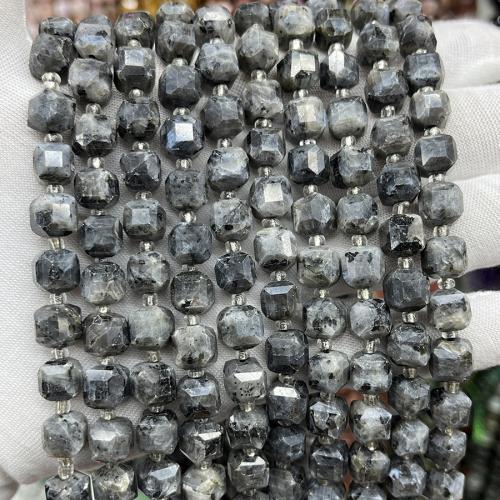 Labradorit Perlen, Quadrat, Modeschmuck & DIY & verschiedene Größen vorhanden & facettierte, grau, verkauft per ca. 38 cm Strang