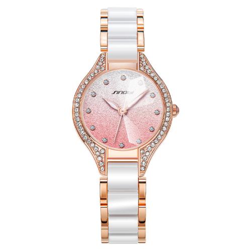 Women Wrist Watch, Glass, Life water resistant & fashion jewelry & japanese movement & for woman & with rhinestone, Length:Approx 19.5 cm, Sold By PC