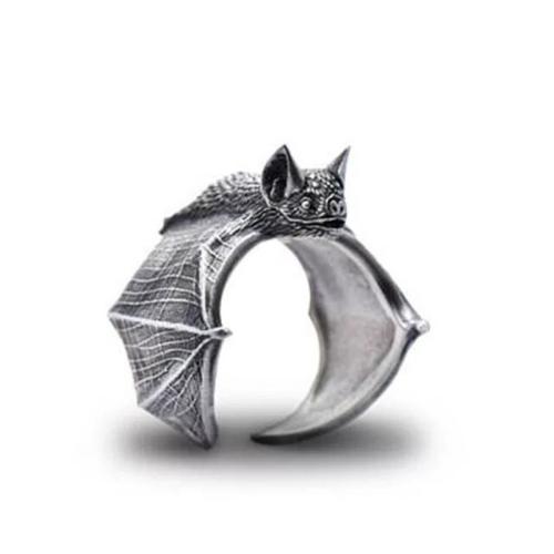 Zinc Alloy Finger Ring Bat plated Adjustable & Unisex nickel lead & cadmium free inner ~20mm Sold By PC