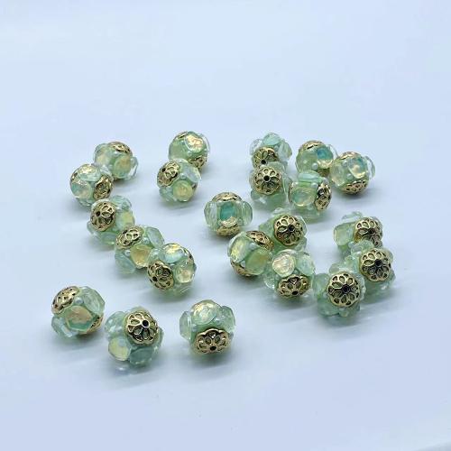 Tibetan Style Jewelry Beads, with Resin, plated, DIY, more colors for choice, nickel, lead & cadmium free, 16mm, 50PCs/Bag, Sold By Bag