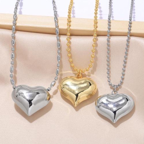 Brass Necklace, Heart, plated, fashion jewelry & different size for choice, more colors for choice, nickel, lead & cadmium free, Sold By PC