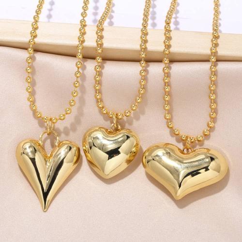 Brass Necklace, Heart, plated, fashion jewelry & different designs for choice, golden, nickel, lead & cadmium free, Sold By PC