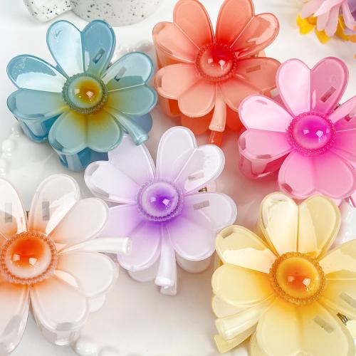 Hair Claw Clips, Plastic, Flower, fashion jewelry, more colors for choice, 80x70mm, Sold By PC