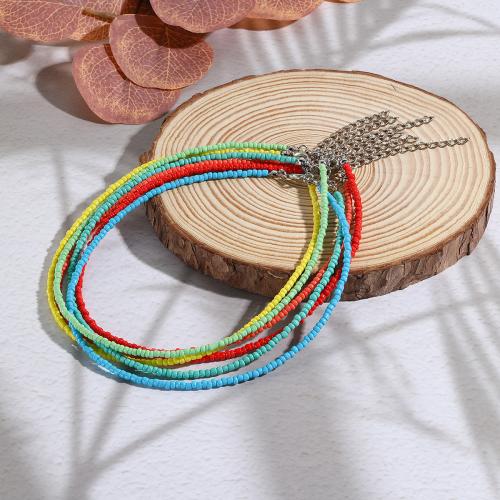 Glass Seed Beads Necklace Zinc Alloy with Seedbead & Shell plated fashion jewelry & for woman Sold By PC