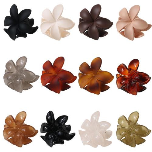 Hair Claw Clips Plastic Flower stoving varnish for woman Sold By PC